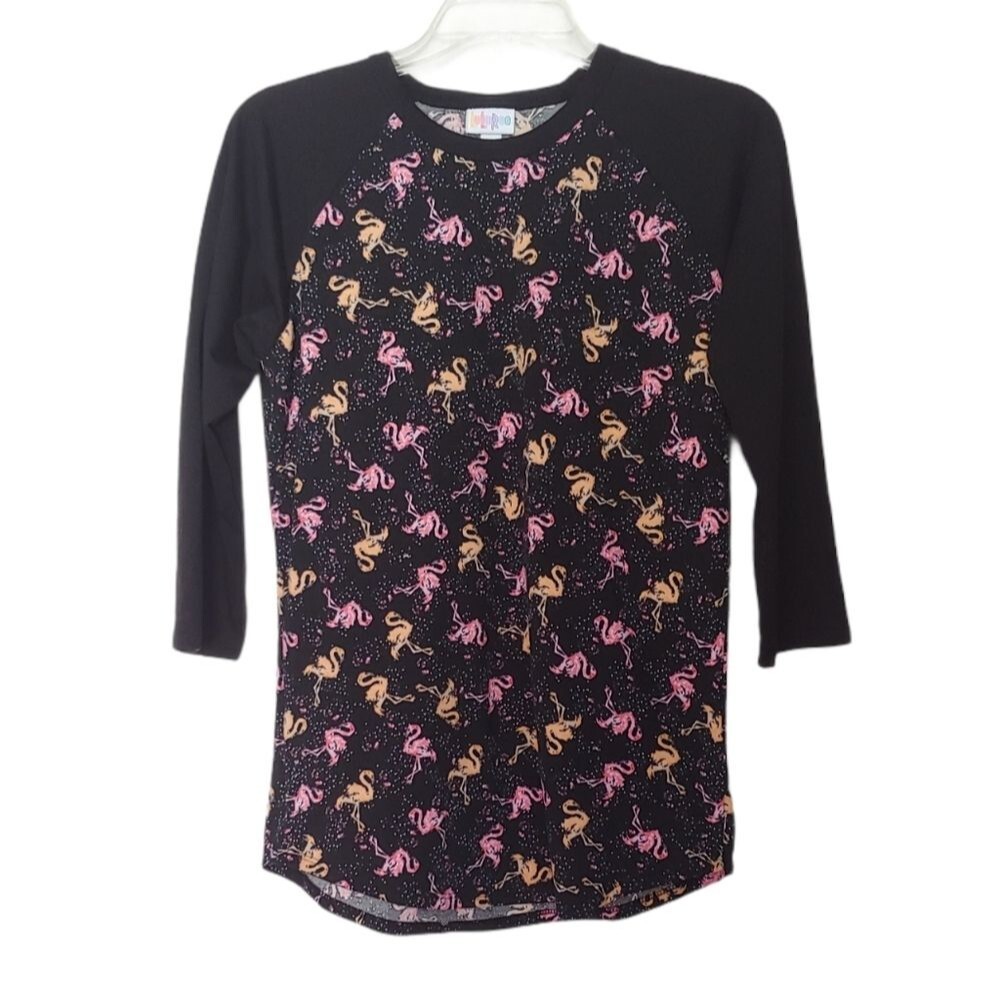 Lularoe Flamingo Print Raglan Sleeve Top Size S